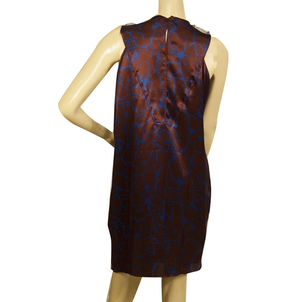 M Missoni Brown & Blue Sequined 100% Silk Sleeveless Knee dress IT size 44 - 2