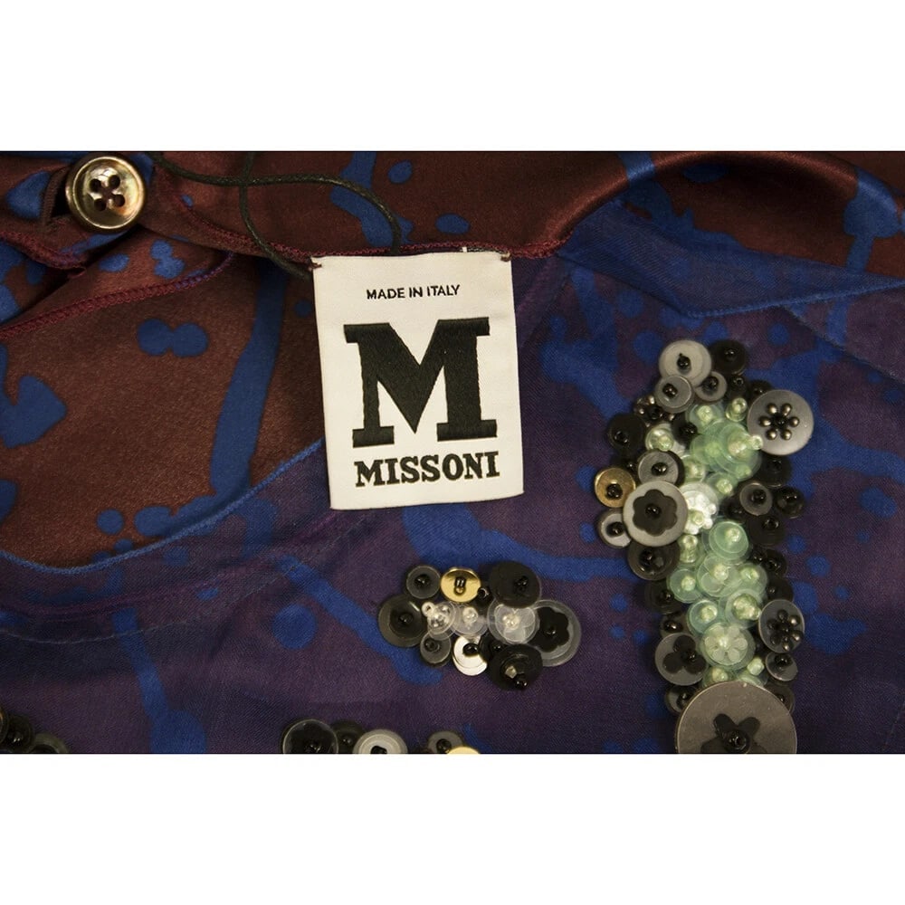 M Missoni Brown & Blue Sequined 100% Silk Sleeveless Knee dress IT size 44 - 3