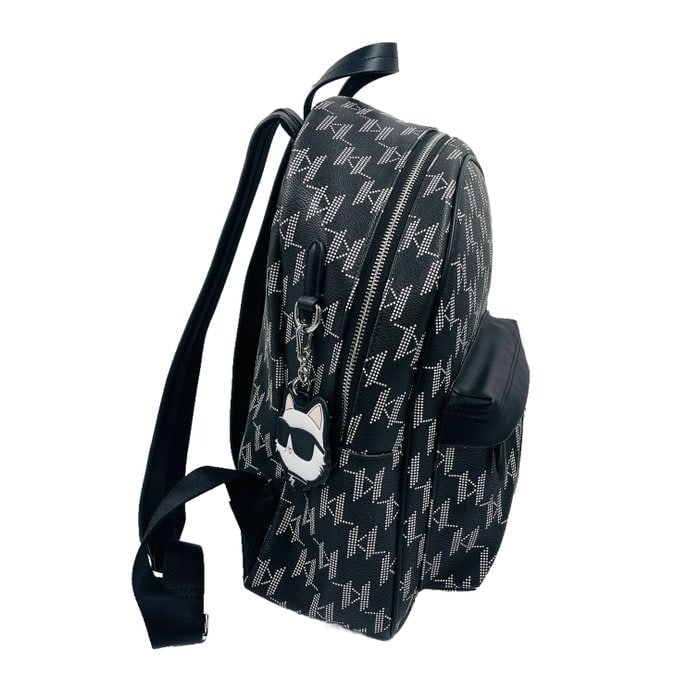 Karl Lagerfeld Black Eco Leather Medium Size Backpack - 4