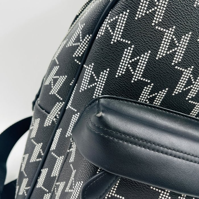 Karl Lagerfeld Black Eco Leather Medium Size Backpack - 7