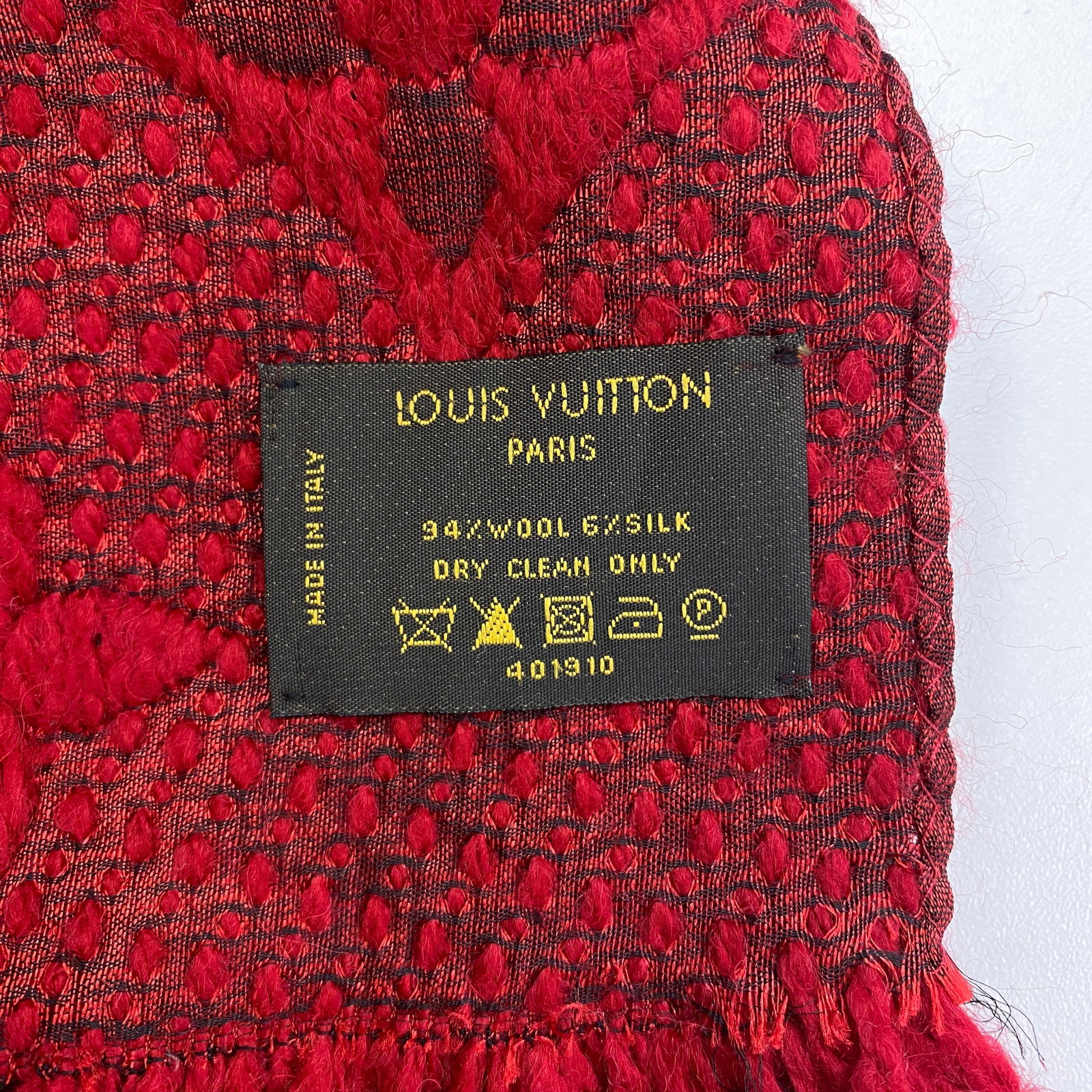 Louis Vuitton Red Thick Wool & Silk Scarf - 5