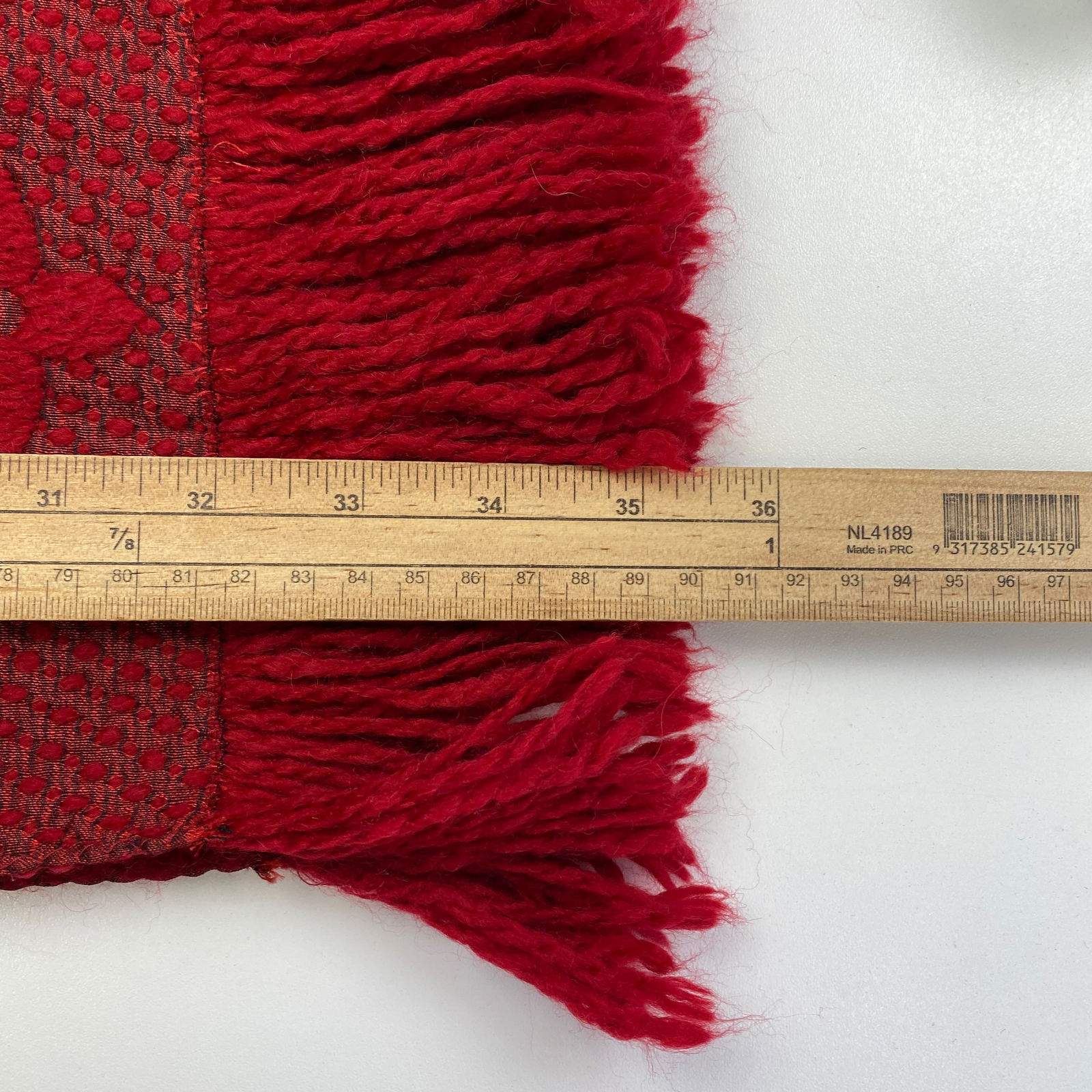 Louis Vuitton Red Thick Wool & Silk Scarf - 8