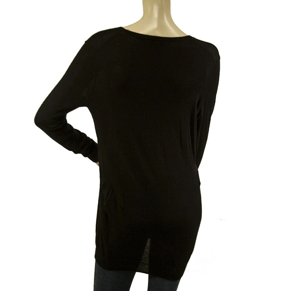 Burberry Brit Black Merino Wool Knit Mini Length Dress or Long Top size L - 2