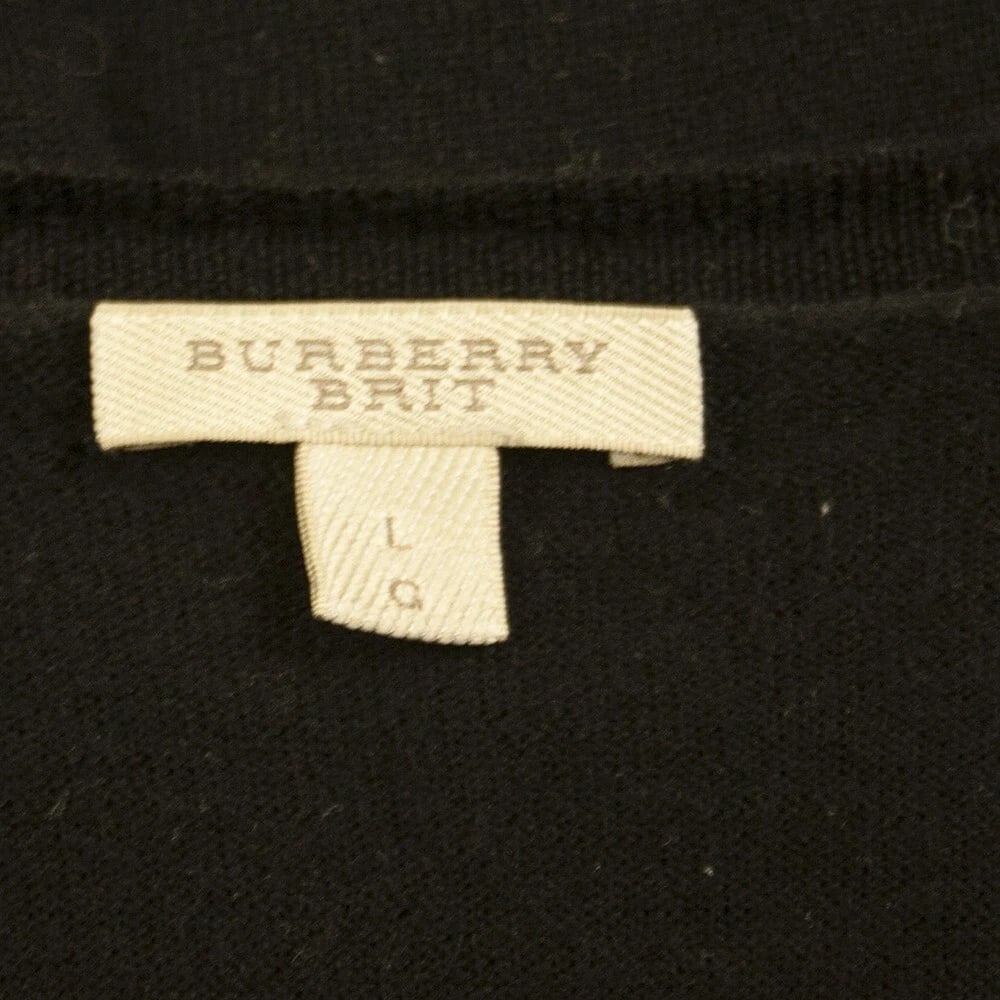 Burberry Brit Black Merino Wool Knit Mini Length Dress or Long Top size L - 3