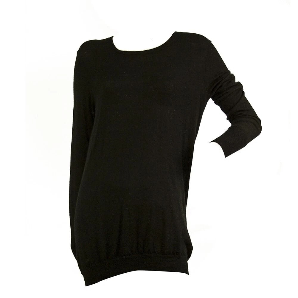 Burberry Brit Black Merino Wool Knit Mini Length Dress or Long Top size L - 6