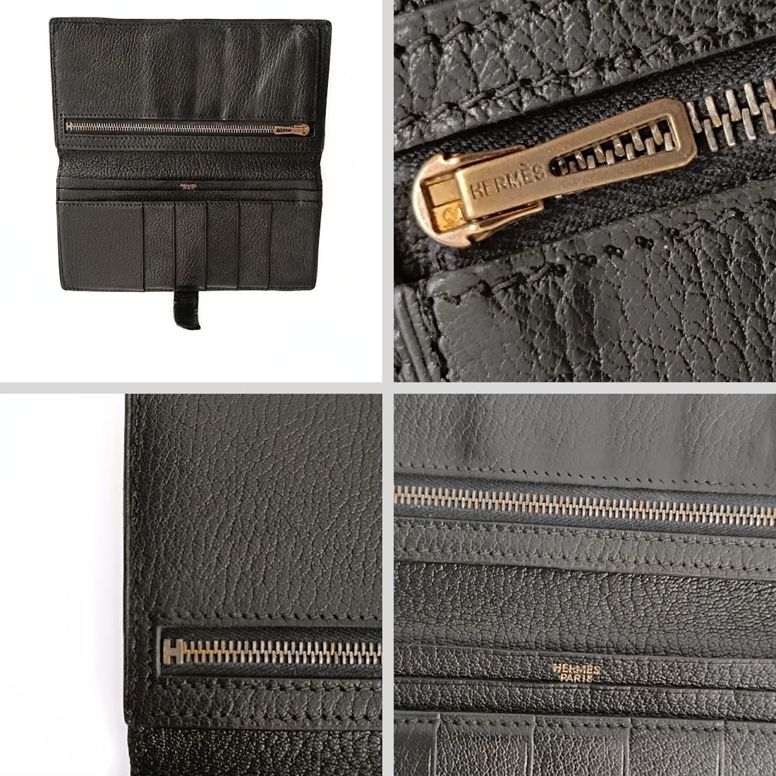Hermès vintage Béarn Soufflet wallet in black leather - 5
