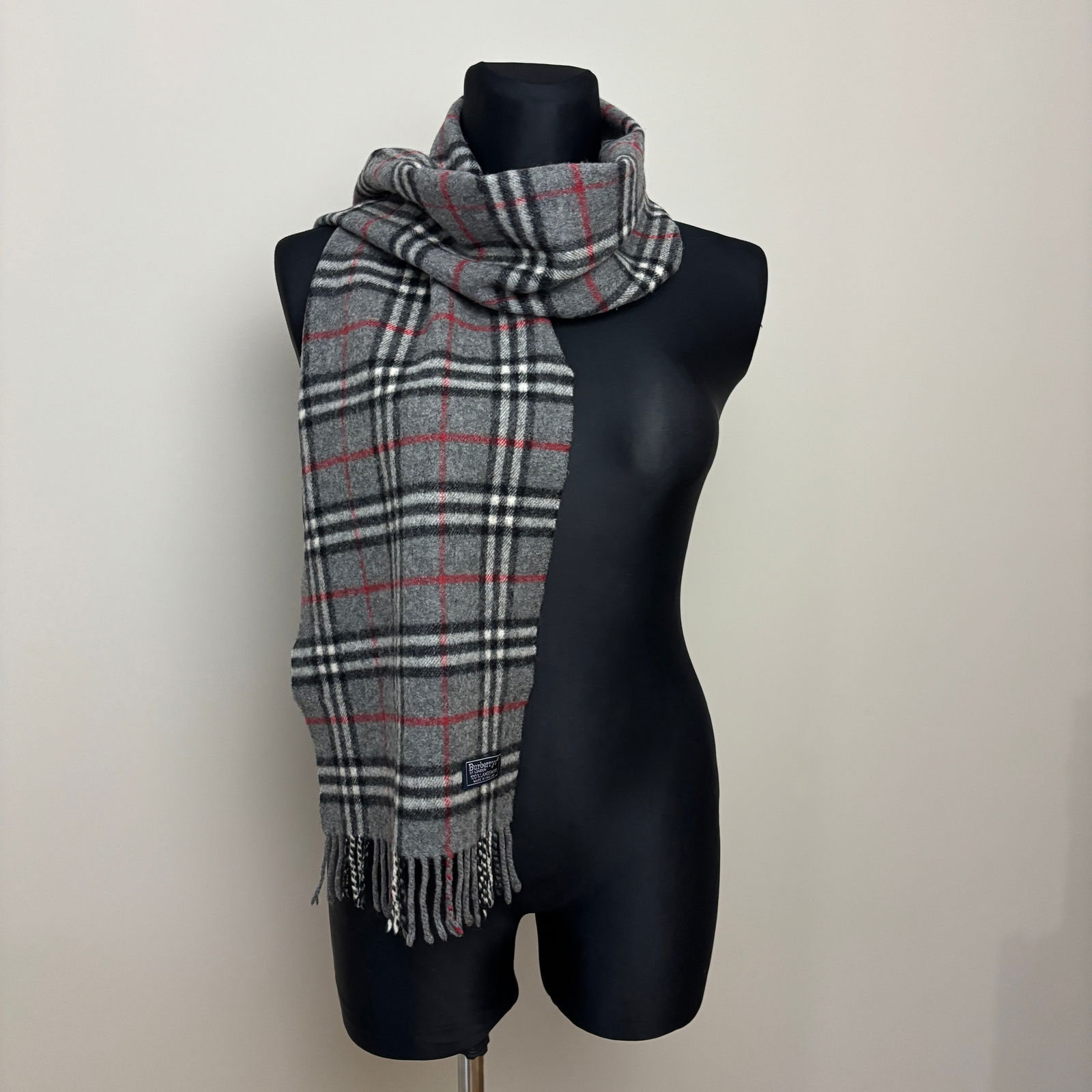 Burberry Grey Classic 100% Lambswool Scarf - 3