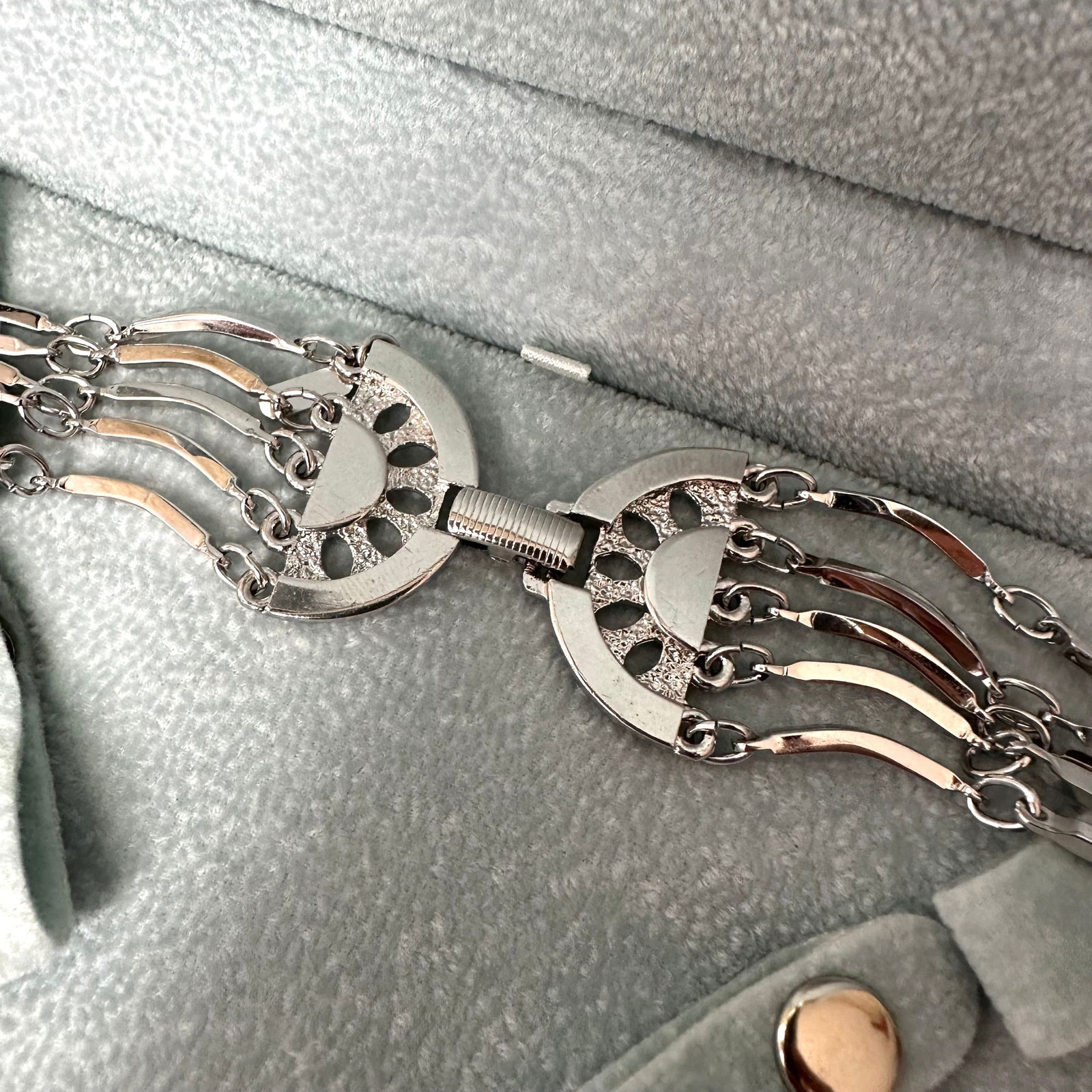 SAINT LAURENT Vintage Multi Strand Necklace in Silver Metal – 80s Statement Jewelry - 2