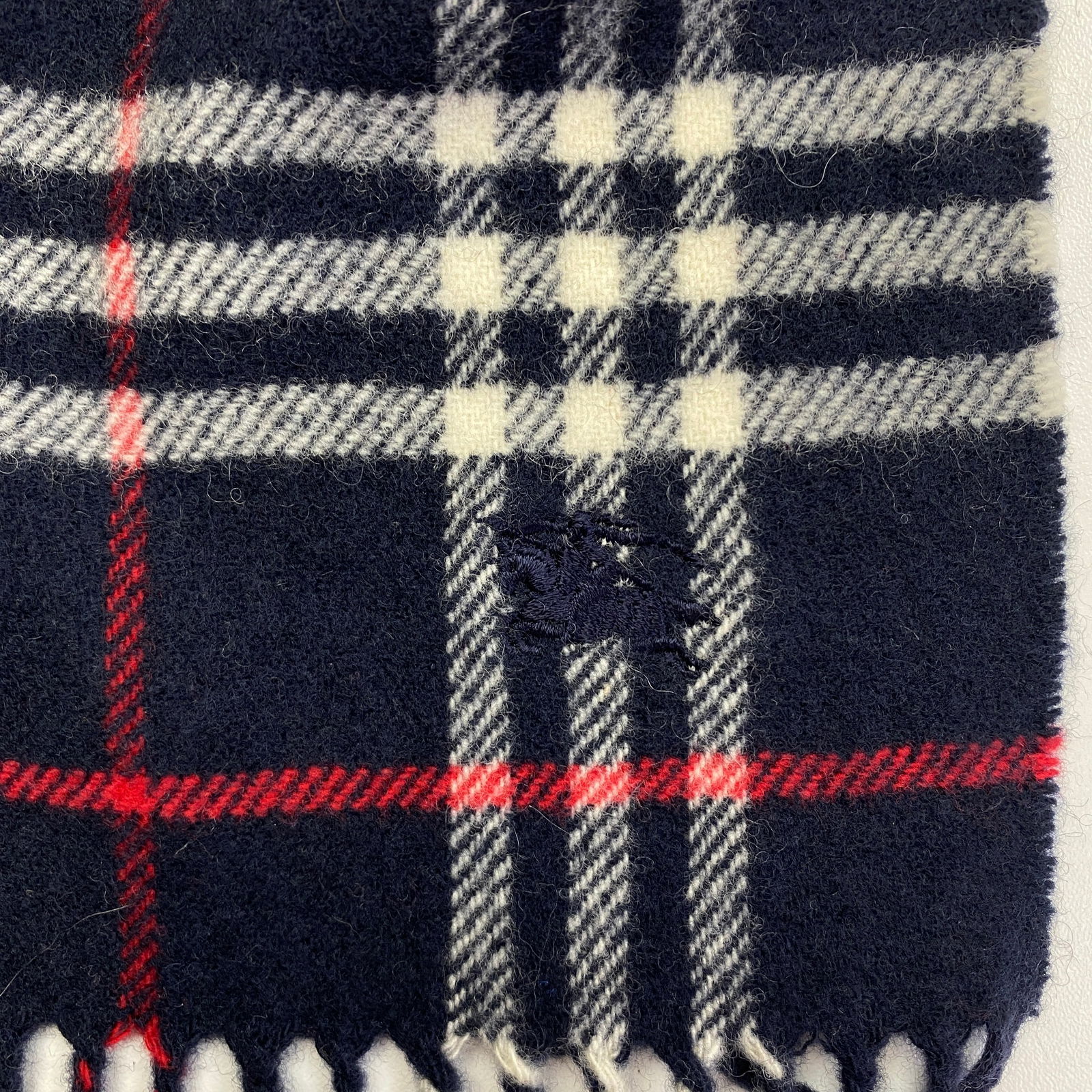 Burberry Children Dark Blue Merino Wool & Cashmere Small Scarf - 4