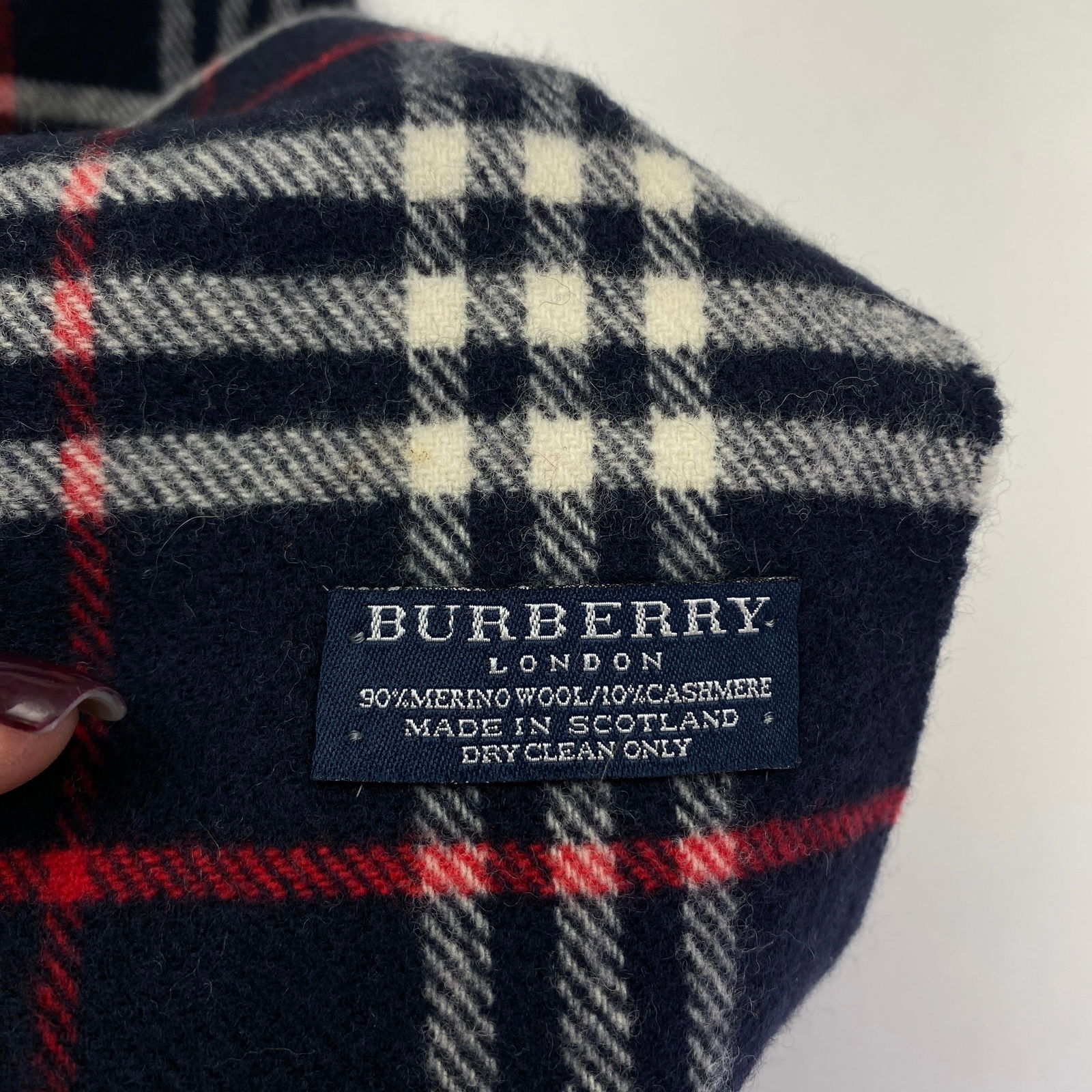 Burberry Children Dark Blue Merino Wool & Cashmere Small Scarf - 5