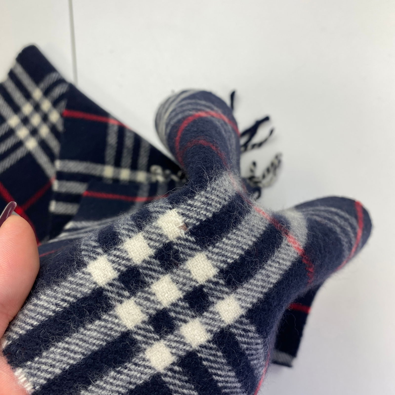 Burberry Children Dark Blue Merino Wool & Cashmere Small Scarf - 6