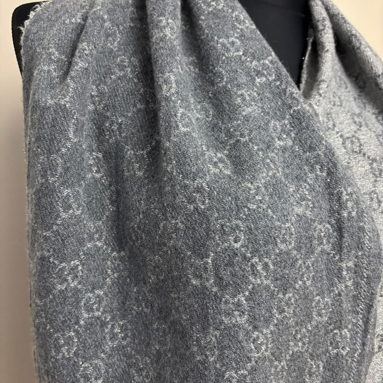 Gucci Grey Wool Blend Scarf (Shrunk) - 4