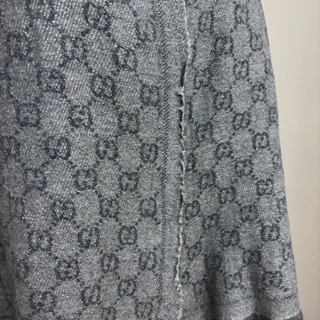 Gucci Grey Wool Blend Scarf (Shrunk) - 7