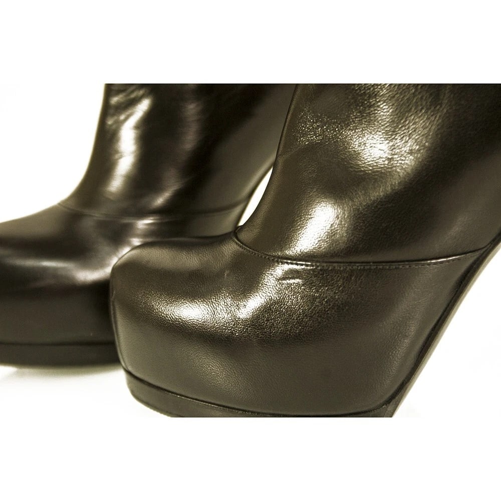 YSL Yves Saint Laurent black leather Tribute ankle bootie EU 37 - 7