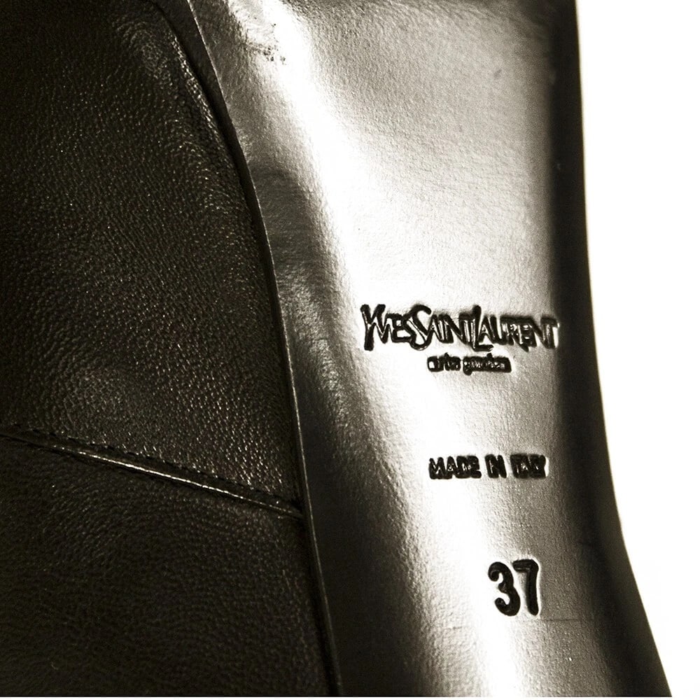 YSL Yves Saint Laurent black leather Tribute ankle bootie EU 37 - 8