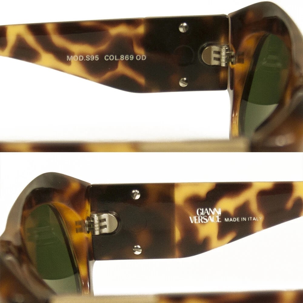 Gianni Versace S95 Vintage Brown Tortoise Gold Tone Medusa Rare Sunglasses - 4