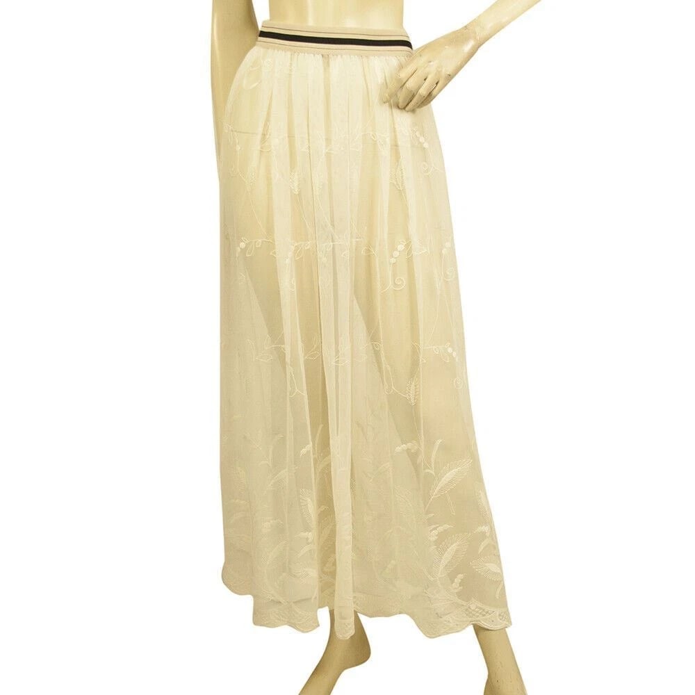 Zilly Cream Tulle Lace Long Length Sheer Summer Maxi Cover Up Skirt size 1: Title:Zilly Cream Tulle Lace Long Length Sheer Summer Maxi Cover Up Skirt size 1 Description:Dondup White Lace Calf Length Summer Skirt w. inner shorts Zilly Cream Tulle Lace Long Length Sheer Summer