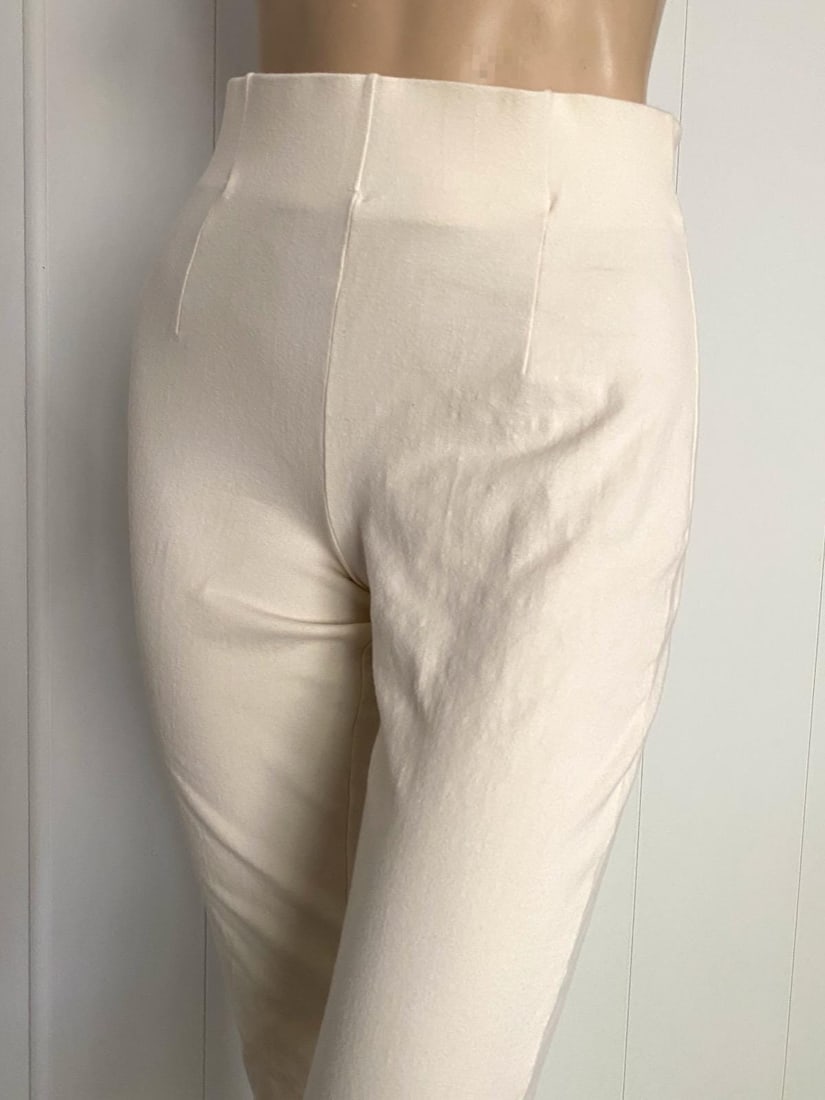 Vintage 1980s Off White Stirrup Pants Womens S M - 4