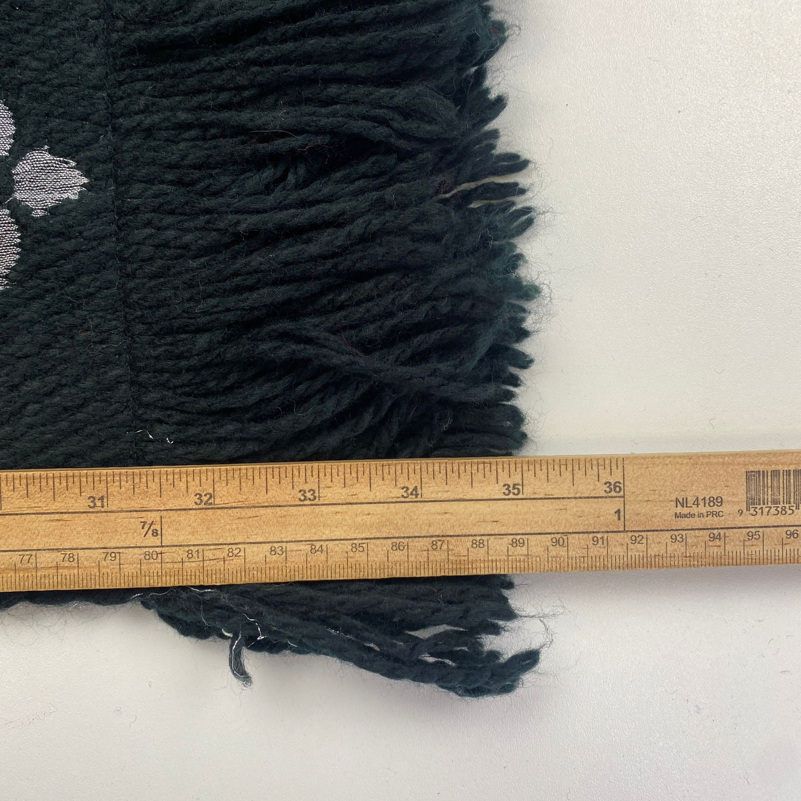 Louis Vuitton Black & Silver Thick Wool & Silk Scarf - 8