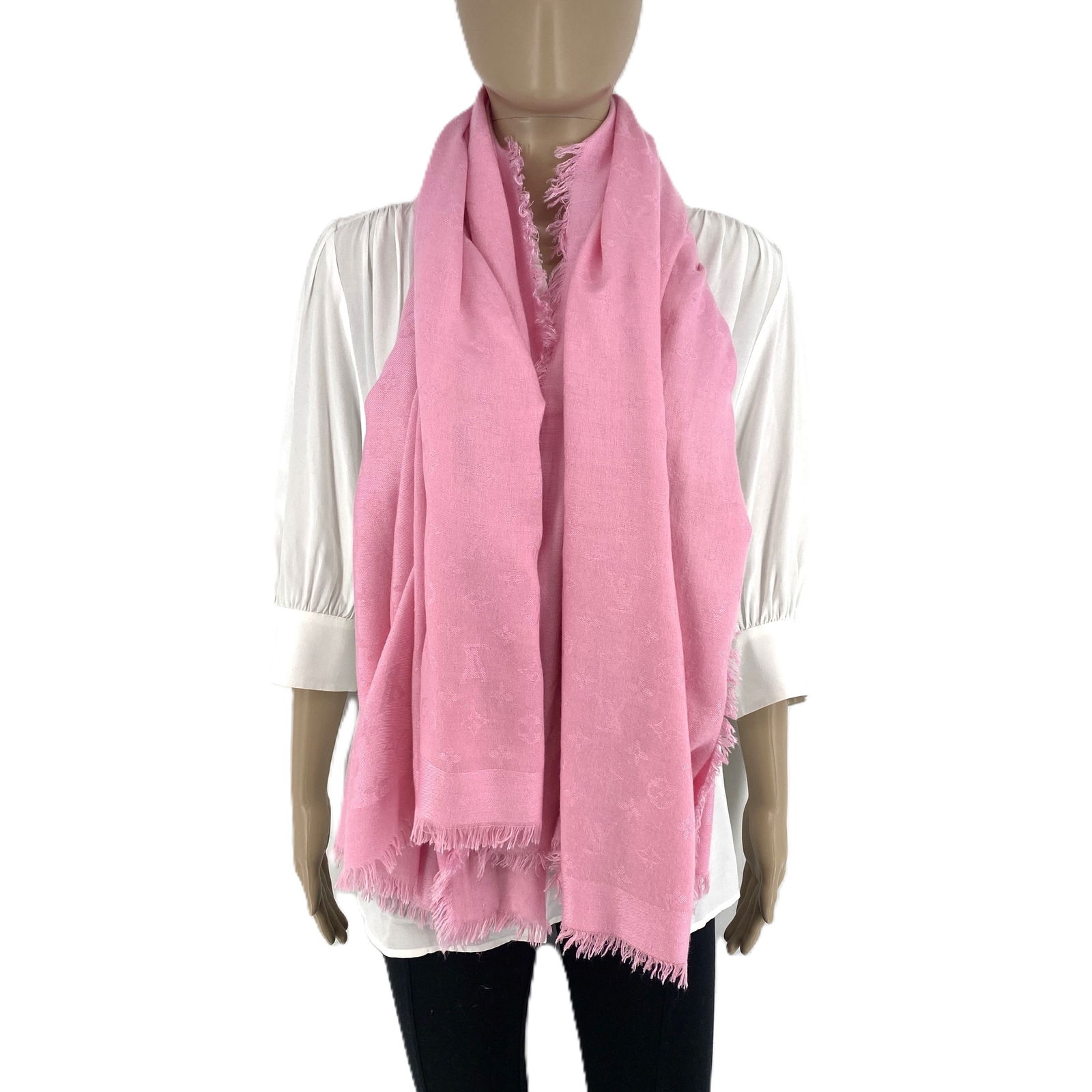 Louis Vuitton Pink 60% Silk 40% Wool Large Shawl - 5
