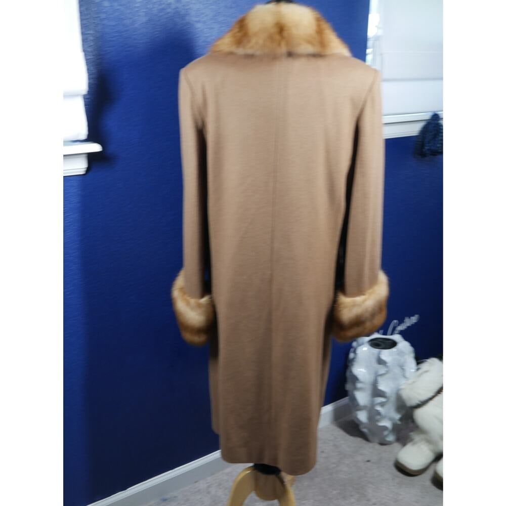 Stunning Camel Cashmere & Golden Barguzin Russian Sable Fur Coat Jacket - 4