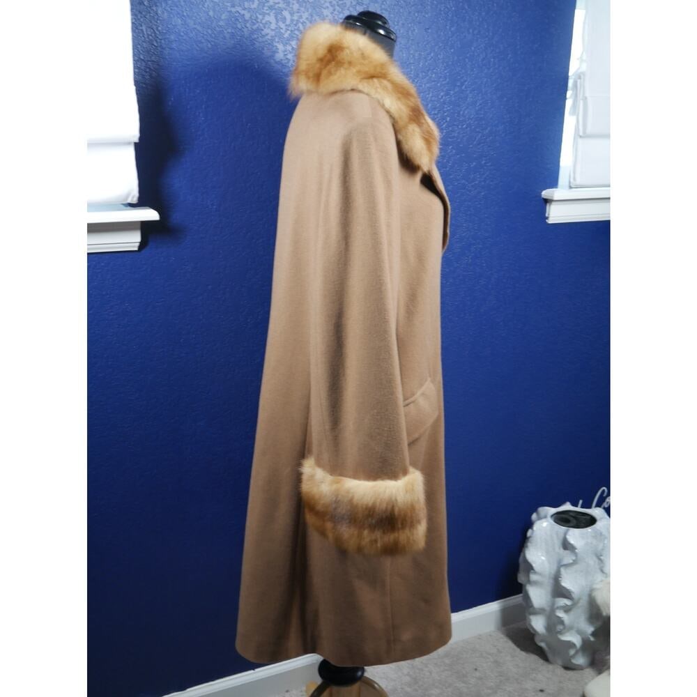 Stunning Camel Cashmere & Golden Barguzin Russian Sable Fur Coat Jacket - 5