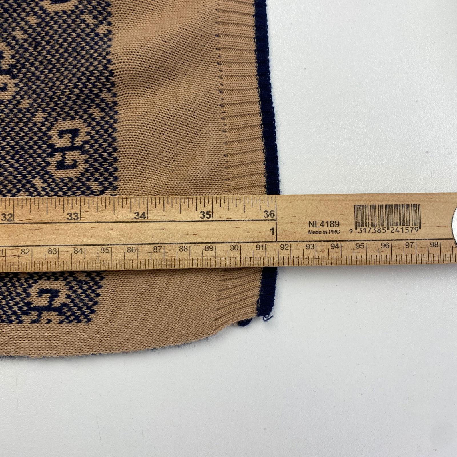 Gucci Blue & Brown 100% Soft Wool Scarf - 8