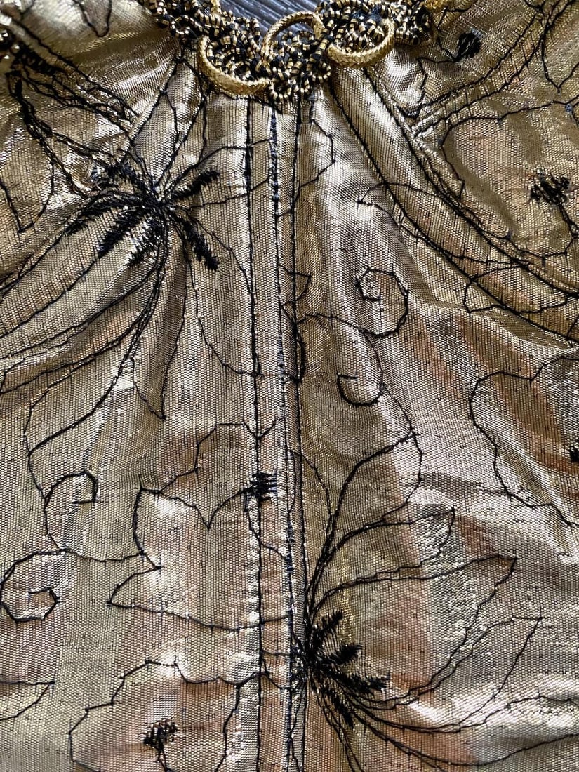 Vintage 1980s Gold Metallic Corset Top Shaper Strapless Bra B34 - 6