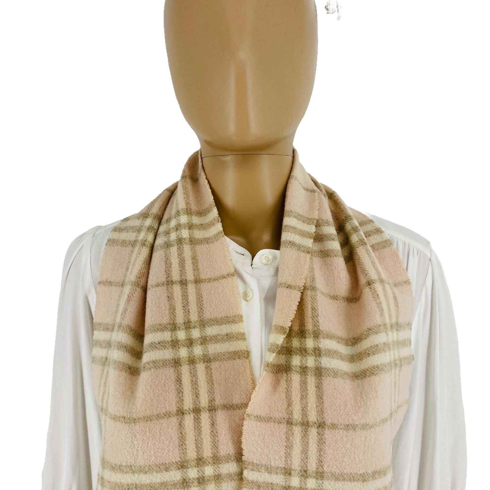 Burberry Children Pink Merino Wool & Cashmere Small Scarf - 2