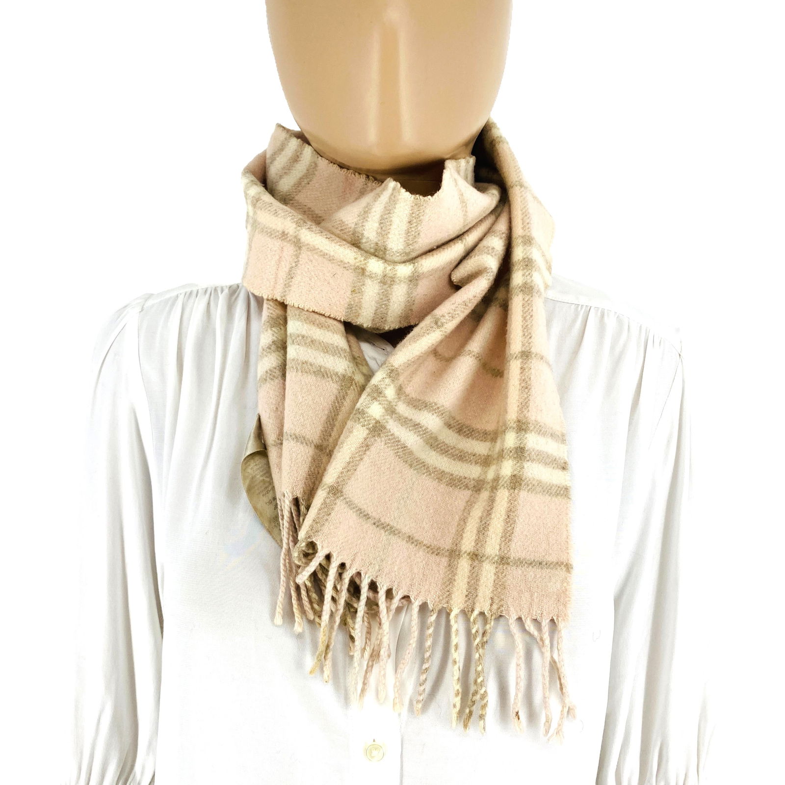 Burberry Children Pink Merino Wool & Cashmere Small Scarf - 4