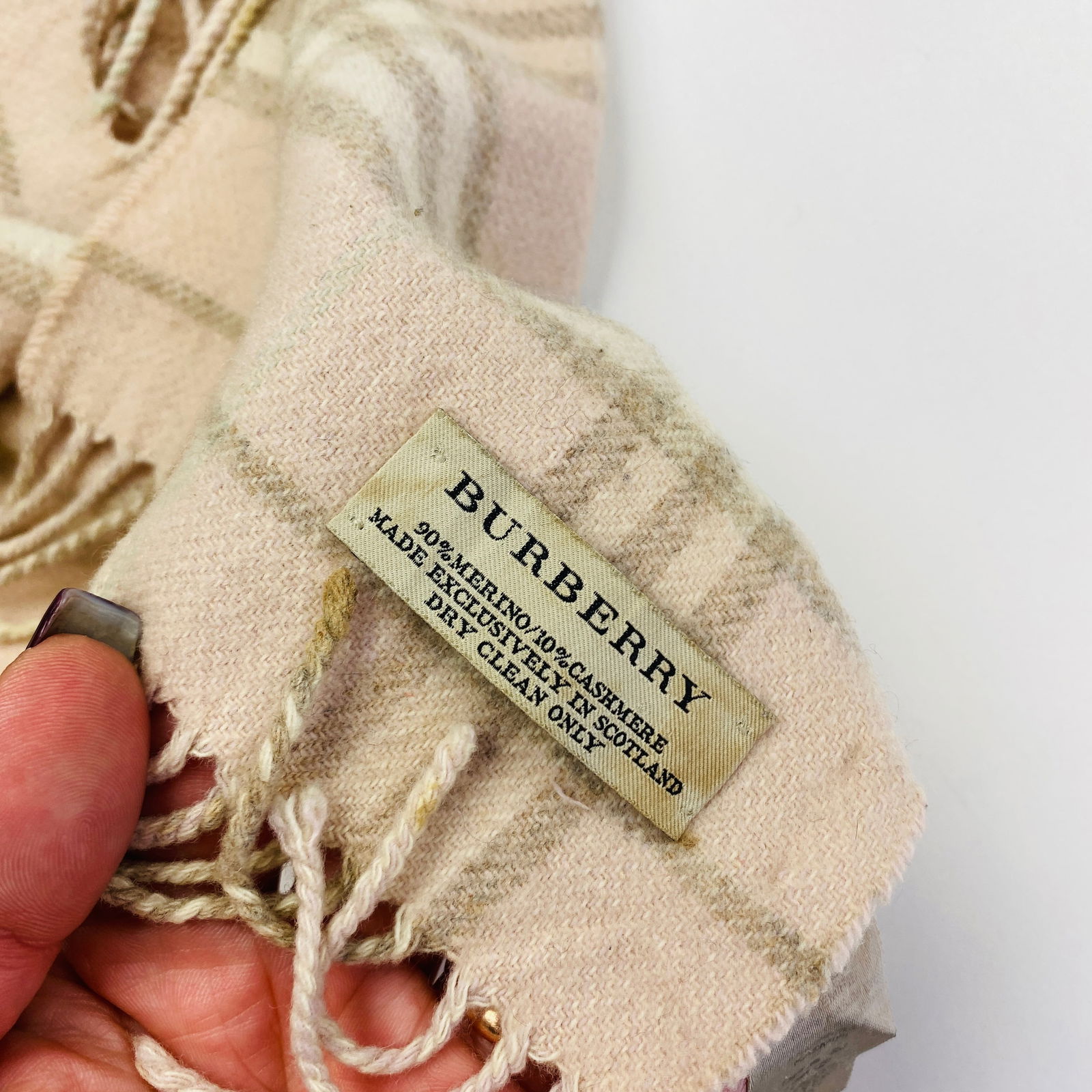 Burberry Children Pink Merino Wool & Cashmere Small Scarf - 6