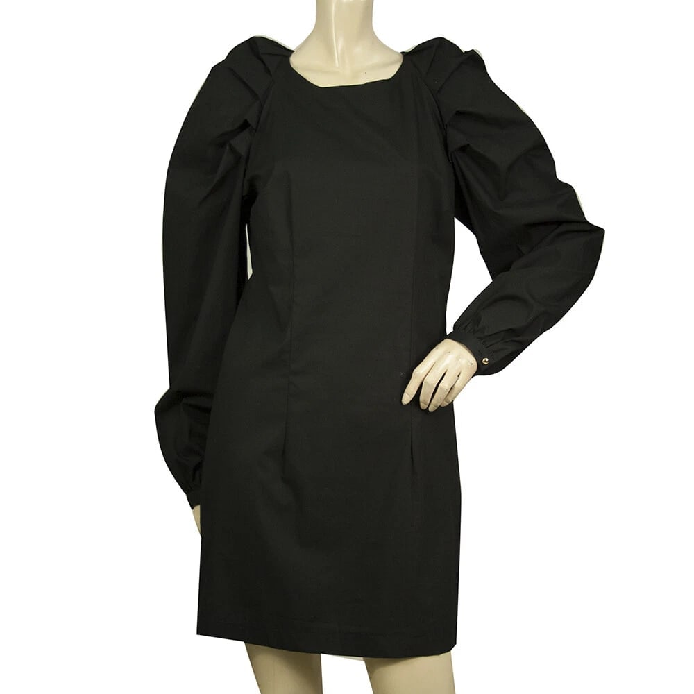 Vicolo Black Cotton Long Puff Sleeves Mini Length Short dress Size S (1 of 8)