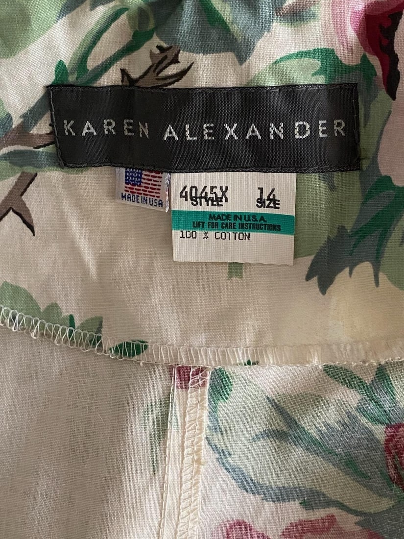 Vintage 1980s Floral Print Jumpsuit Karen Alexander Sz M L - 9