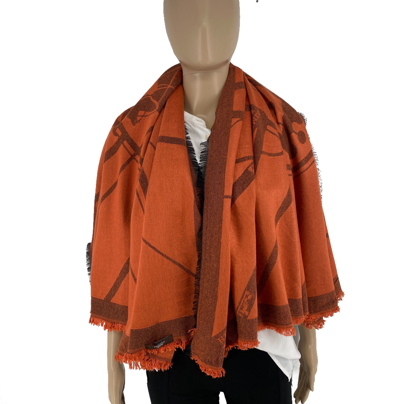 HERMES Large Silk & Cotton Shawl Scarf (1 of 9)