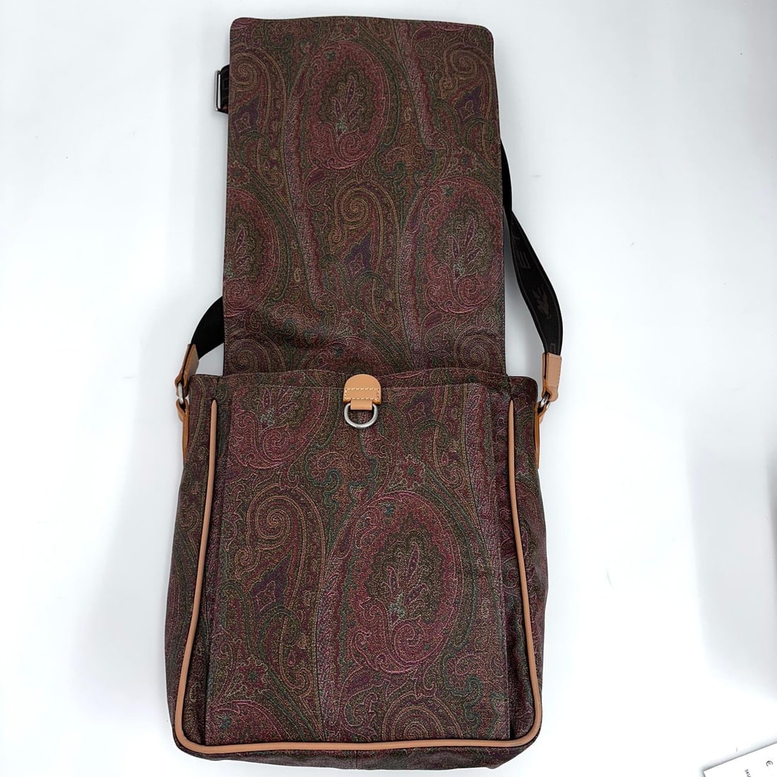 ETRO Paisley Fabric Messenger Bag with Adjustable Shoulder Strap - 7