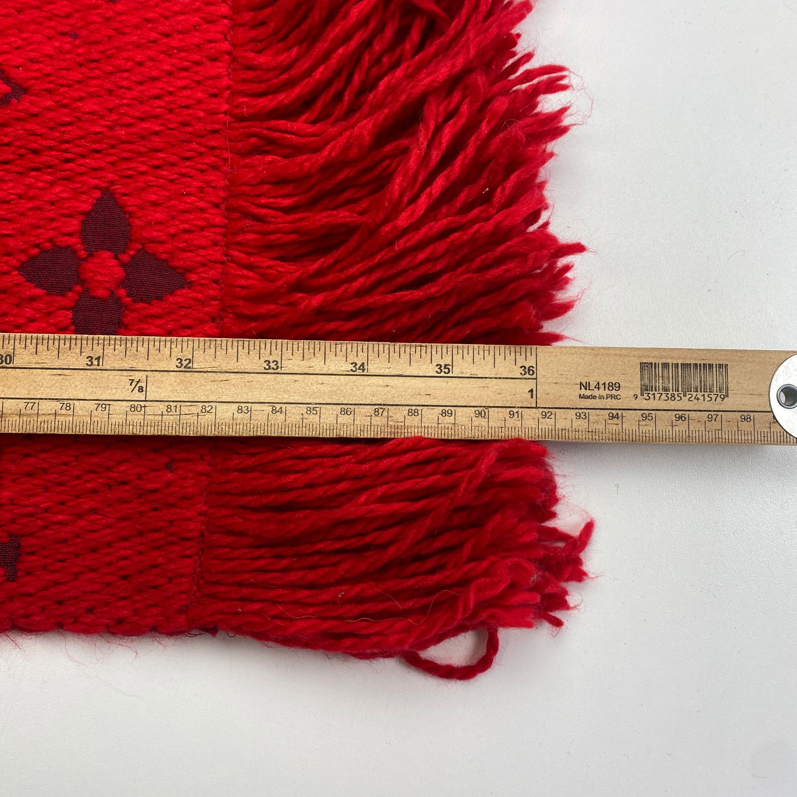 Louis Vuitton Bright Red Thick Wool & Silk Scarf - 8