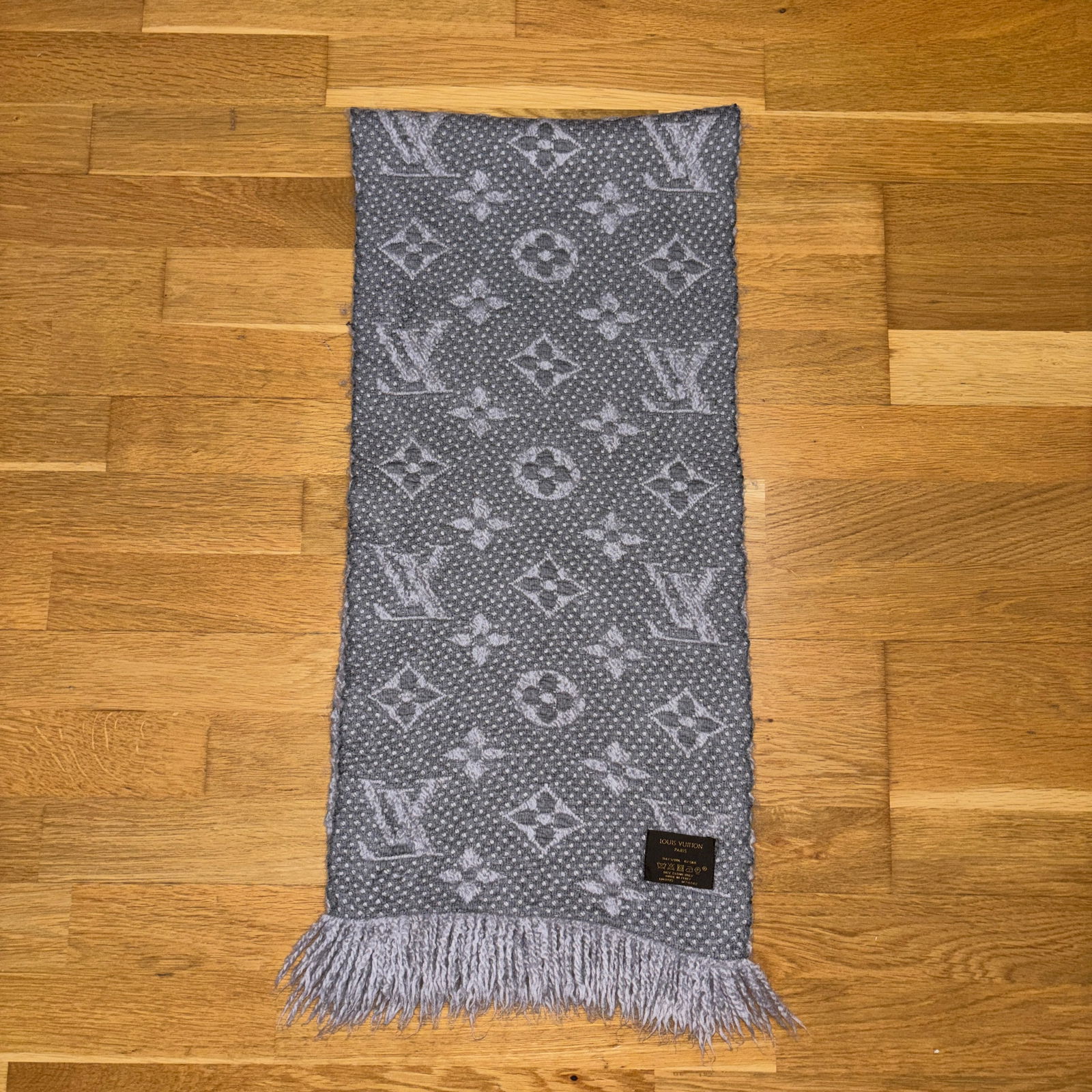 Louis Vuitton Grey Thick Wool & Silk Scarf (Shrunk) - 7
