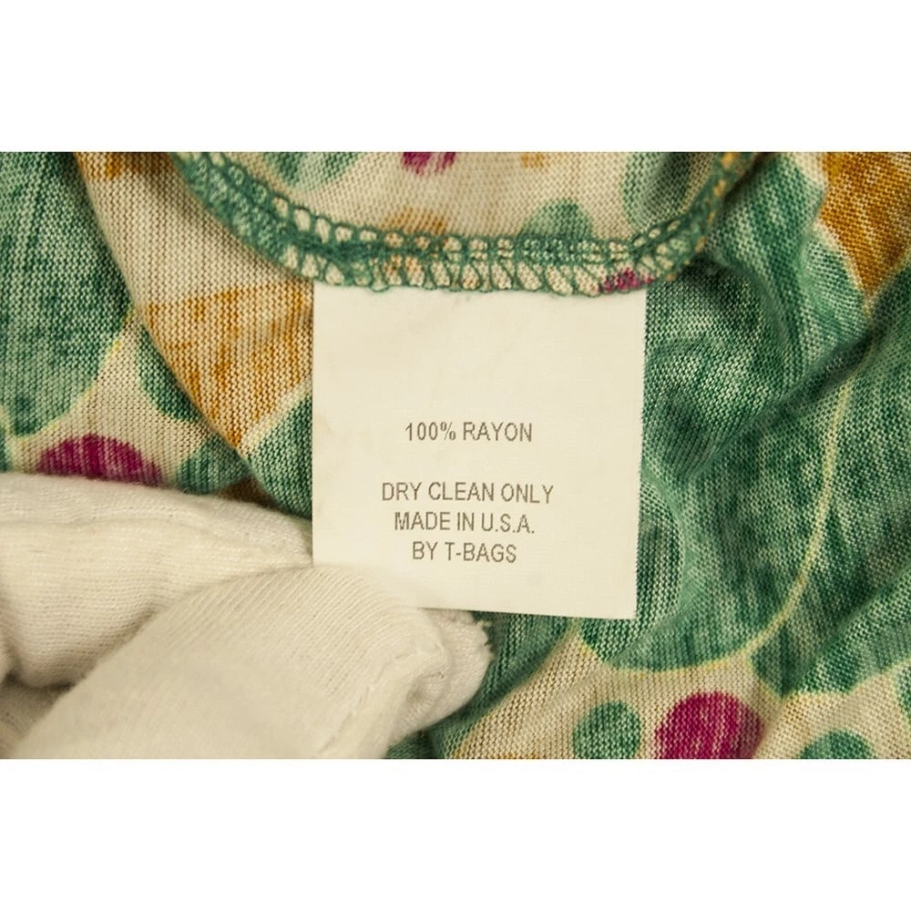 T - Bags Los Angeles Floral Yellow Teal Jersey Open Back Maxi Dress size M - 4