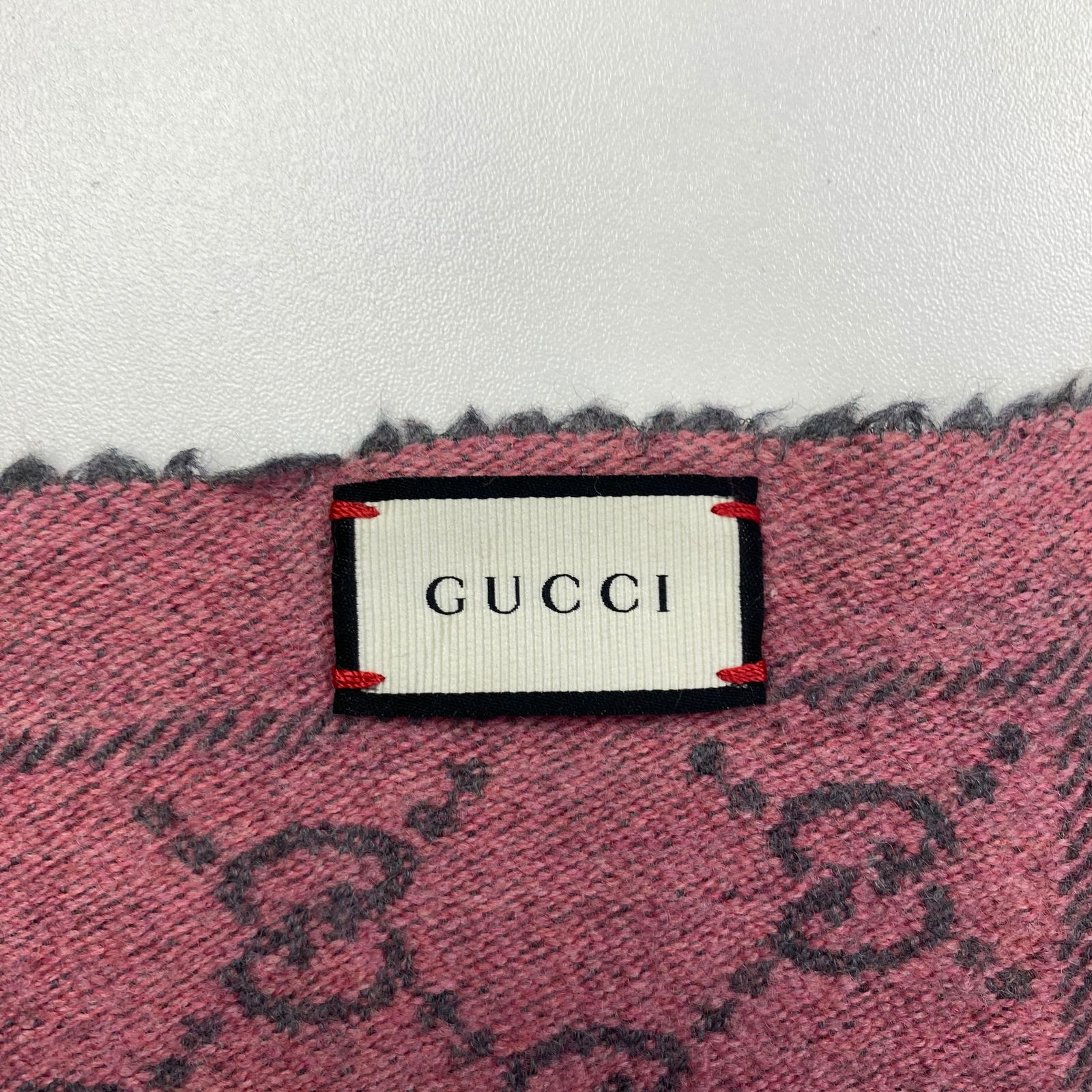 Gucci Pink Grey Wool Scarf - 5