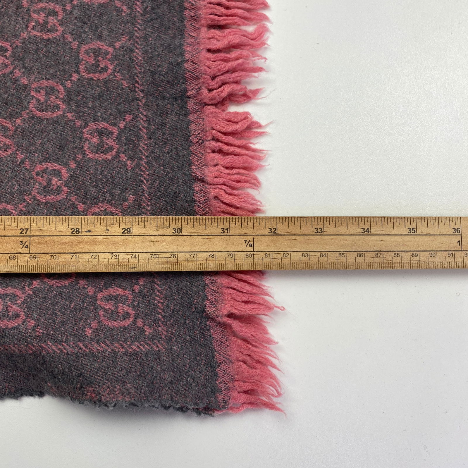 Gucci Pink Grey Wool Scarf - 7