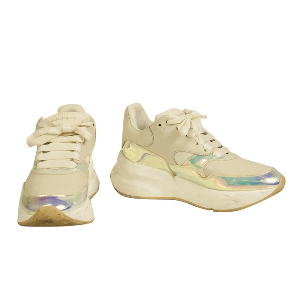 ALEXANDER MCQUEEN Oversized Runner Low-Top Sneakers JOEY White Cream size 37 (1 of 9)