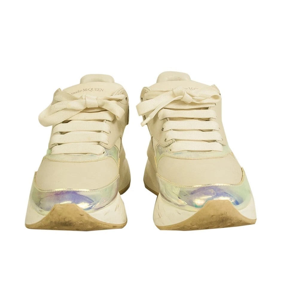 ALEXANDER MCQUEEN Oversized Runner Low-Top Sneakers JOEY White Cream size 37 - 6