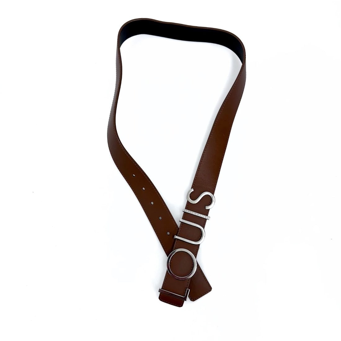 LOUIS VUITTON brown leather women's belt - 2