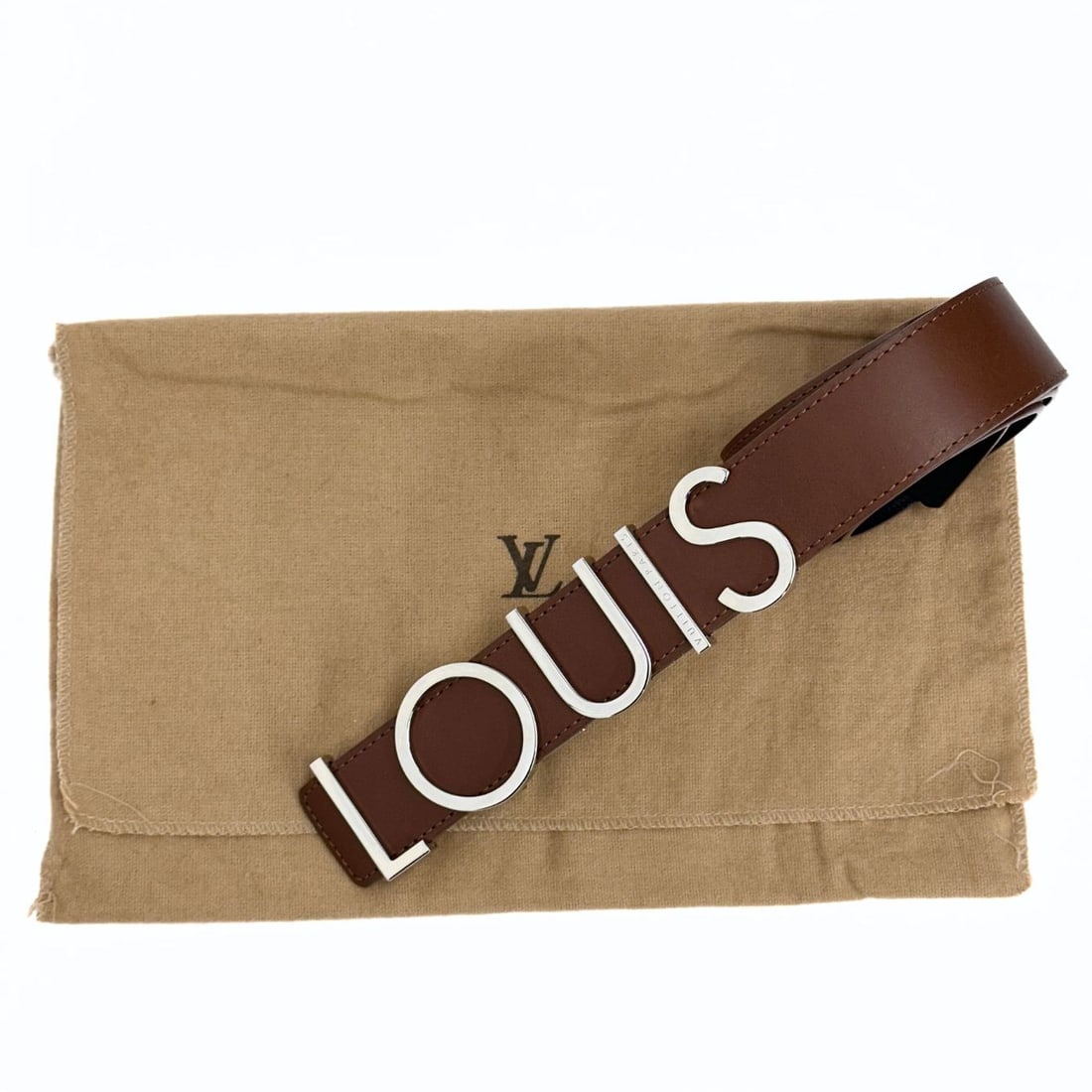 LOUIS VUITTON brown leather women's belt - 6