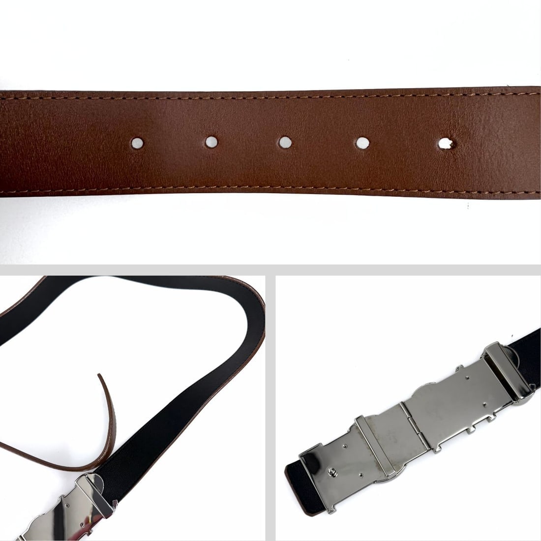 LOUIS VUITTON brown leather women's belt - 7