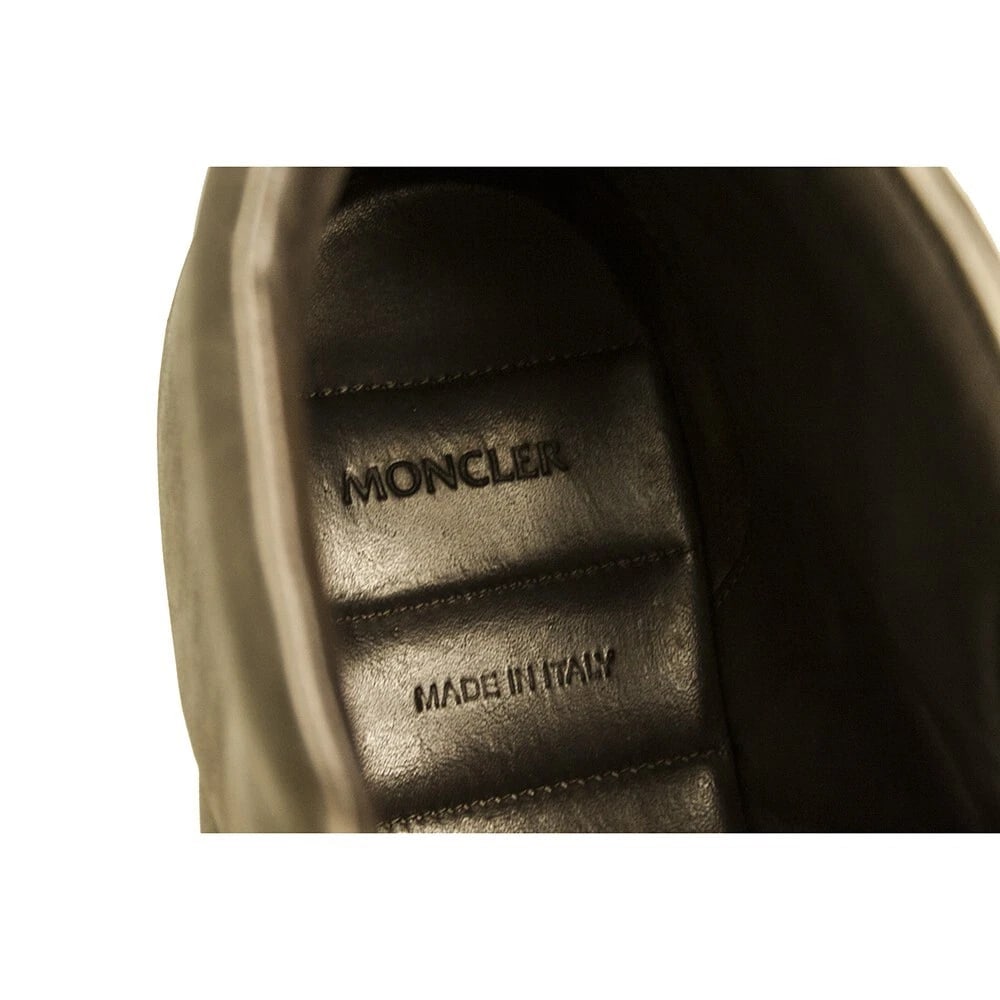 Moncler Men's Gray Distressed Leather High Top Sneakers Booties size 44 Shoes - 9