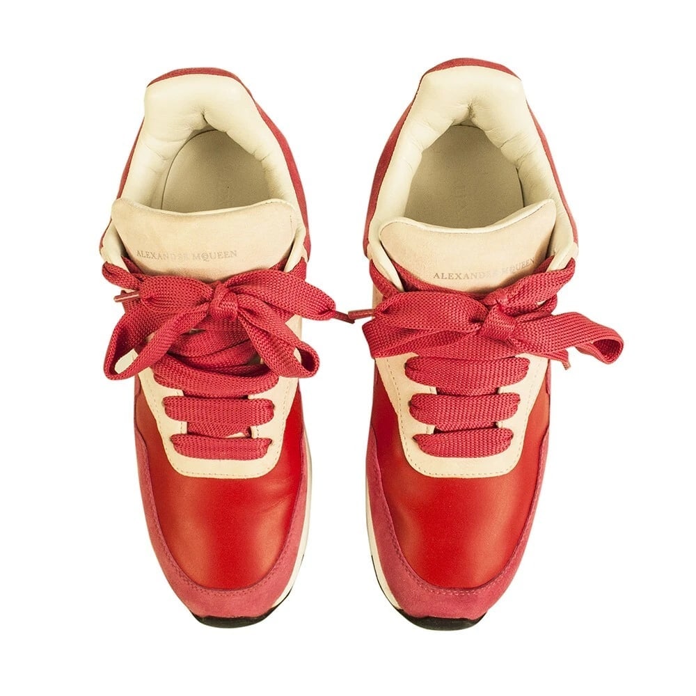 ALEXANDER MCQUEEN Oversized Runner Low-Top Sneakers JOEY Red & Pink size 37,5 - 2