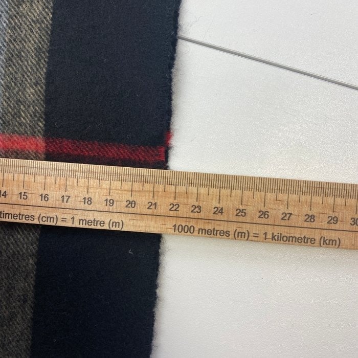 Burberry Navy Blue Plaid 100% Cashmere Scarf - 7