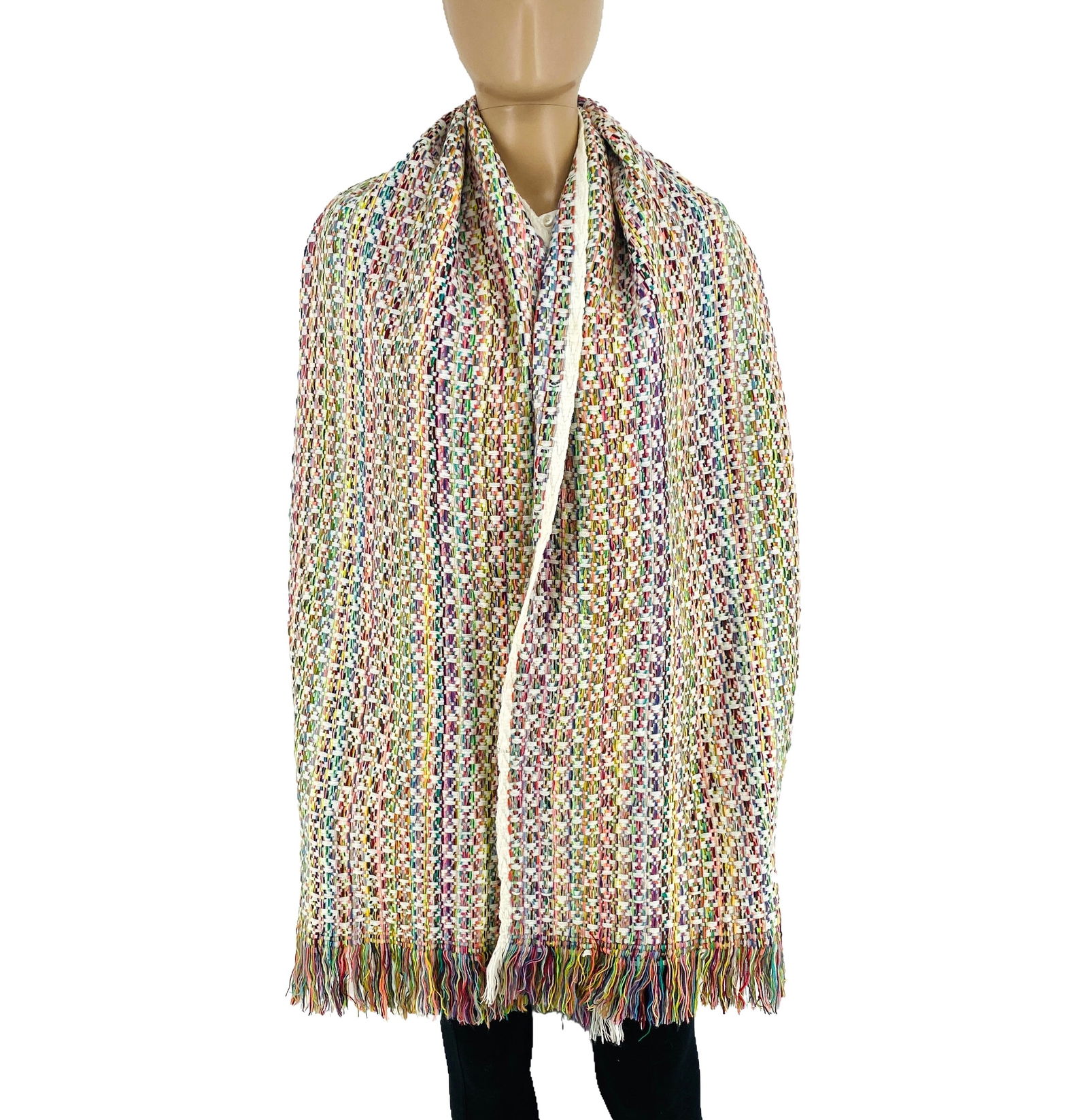 Chanel 100% Cashmere Multicolour Large Thick Scarf (1 of 10)