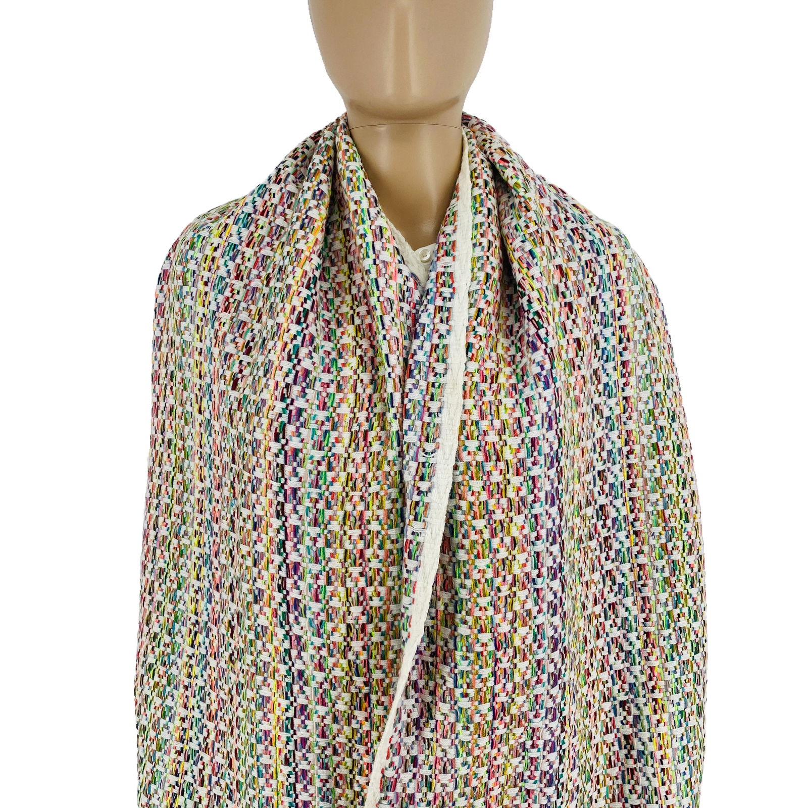 Chanel 100% Cashmere Multicolour Large Thick Scarf - 2
